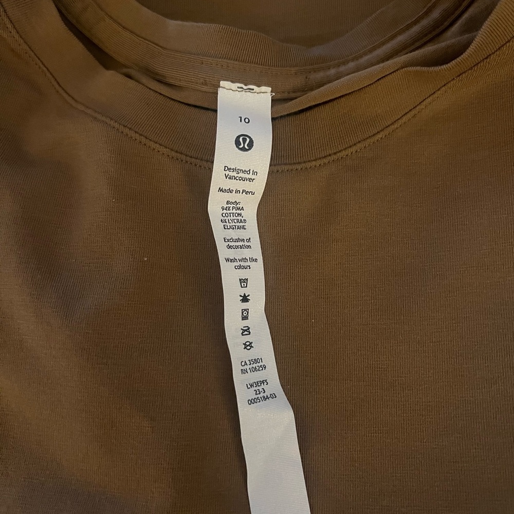 lululemon athletica Brown Short Sleeve Tee